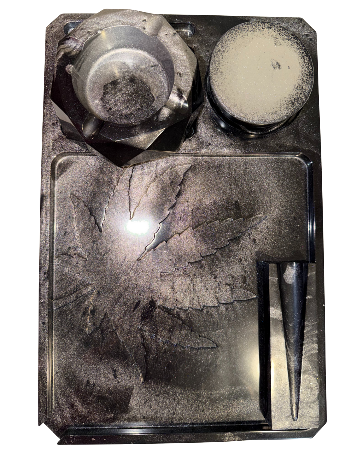 Black and Silver Rolling Tray